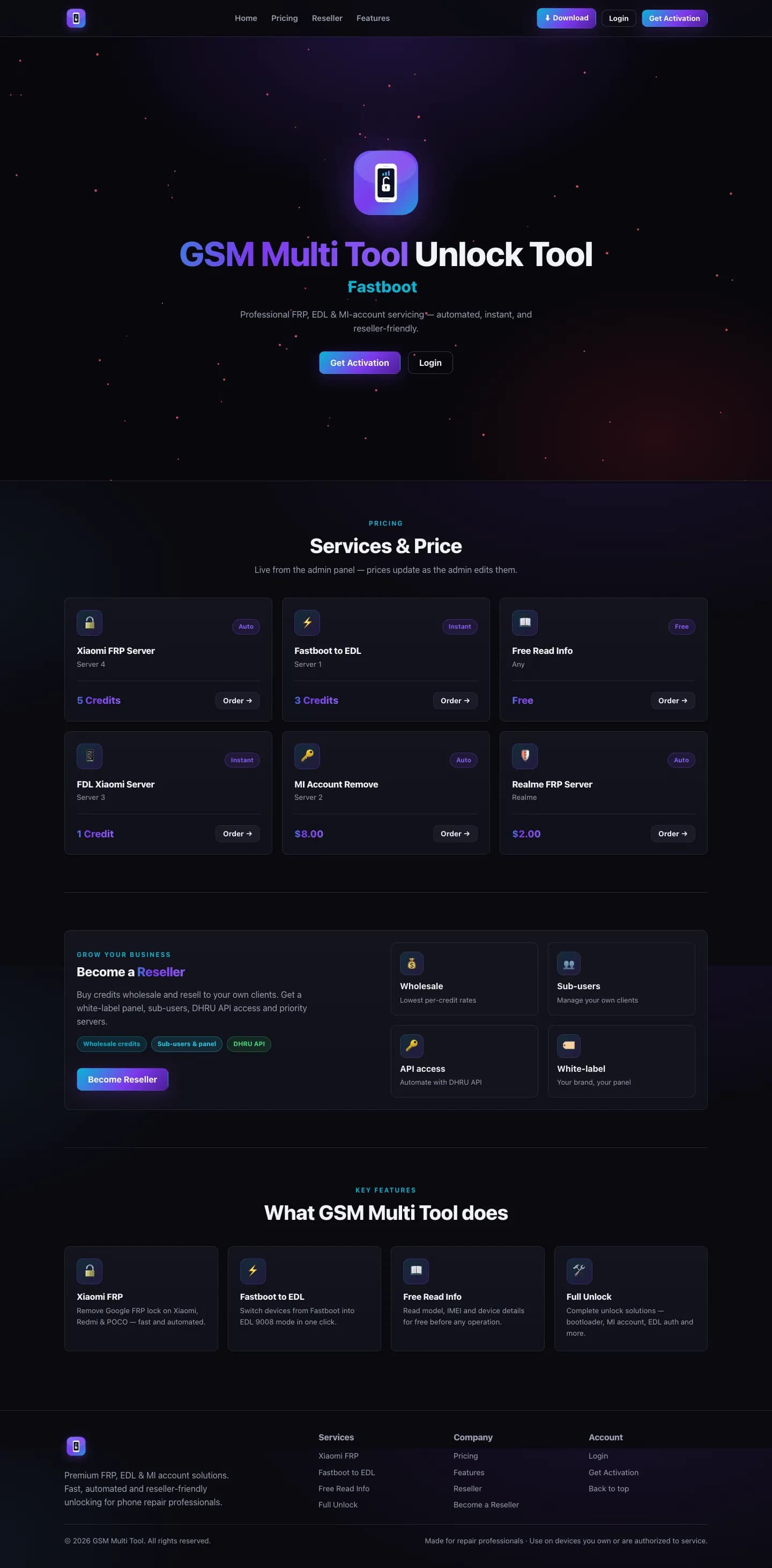 GSM Multi Tool homepage